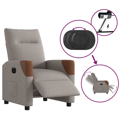vidaXL Fauteuil relax électrique tissu taupe