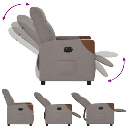 vidaXL Fauteuil relax électrique tissu taupe