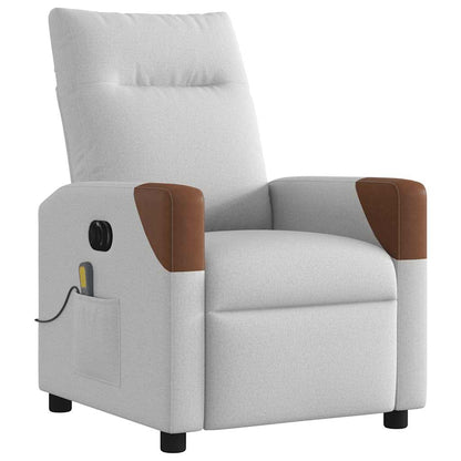 vidaXL Massagesessel Elektrisch Wolkengrau Stoff