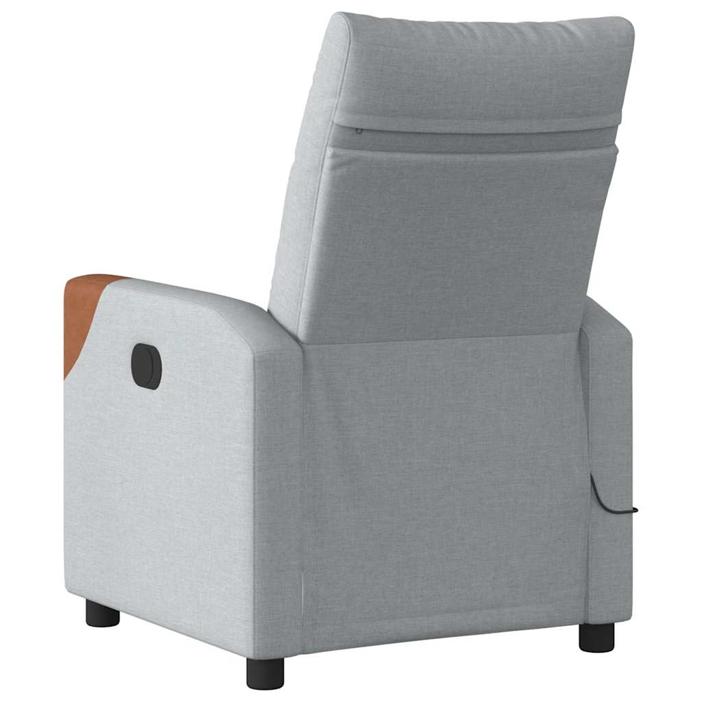 vidaXL Massagesessel Elektrisch Hellgrau Stoff