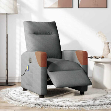vidaXL Massagesessel Elektrisch Dunkelgrau Stoff