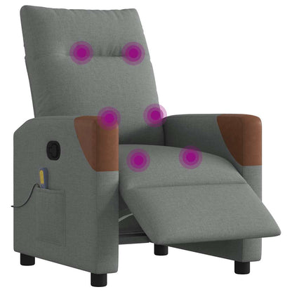 vidaXL Massagesessel Elektrisch Dunkelgrau Stoff