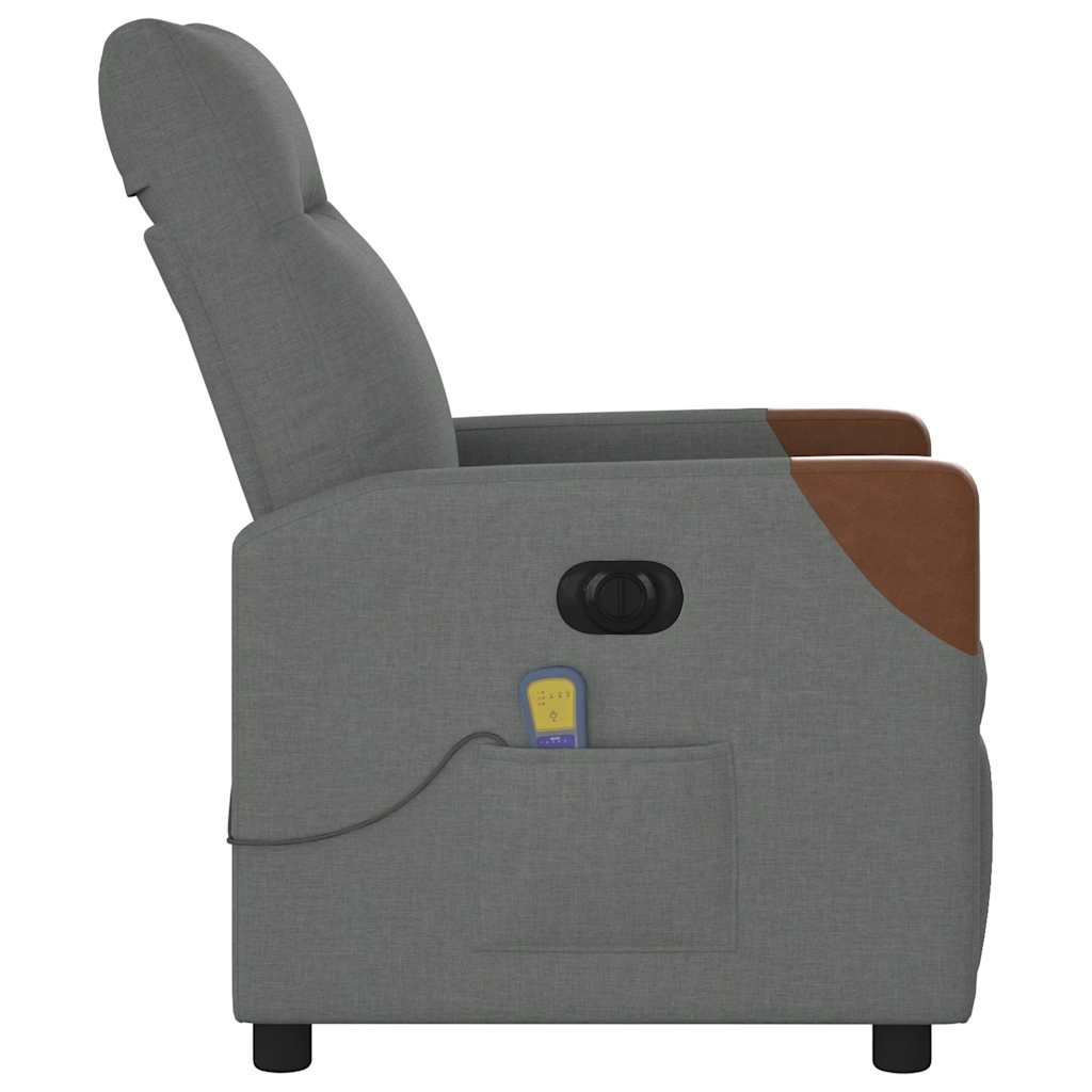 vidaXL Massagesessel Elektrisch Dunkelgrau Stoff