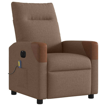 vidaXL Massagesessel Elektrisch Braun Stoff