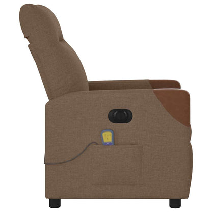 vidaXL Massagesessel Elektrisch Braun Stoff