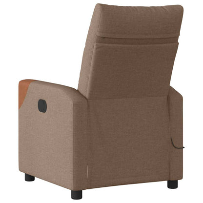 vidaXL Massagesessel Elektrisch Braun Stoff
