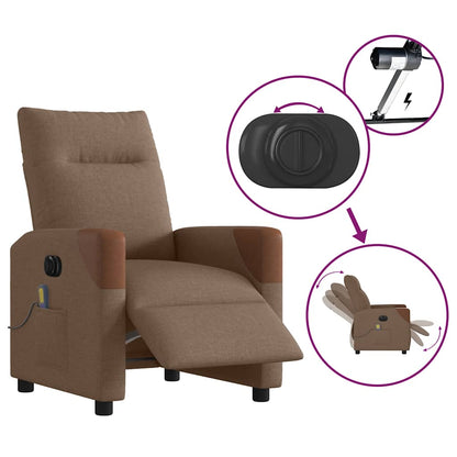 vidaXL Massagesessel Elektrisch Braun Stoff