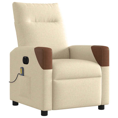 vidaXL Massagesessel Elektrisch Creme Stoff