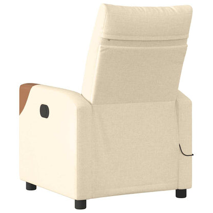 vidaXL Massagesessel Elektrisch Creme Stoff