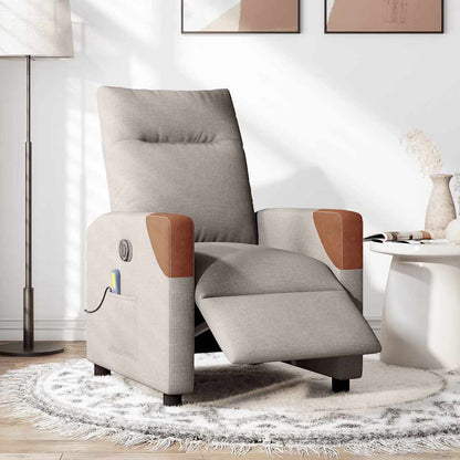 vidaXL Fauteuil de massage électrique en tissu taupe