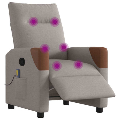 vidaXL Fauteuil de massage électrique en tissu taupe