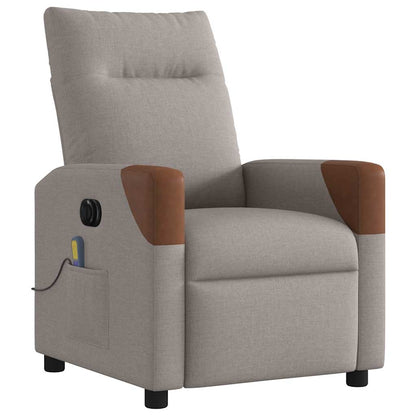 vidaXL Fauteuil de massage électrique en tissu taupe