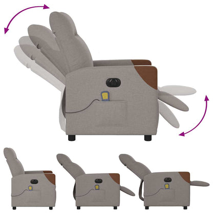vidaXL Fauteuil de massage électrique en tissu taupe
