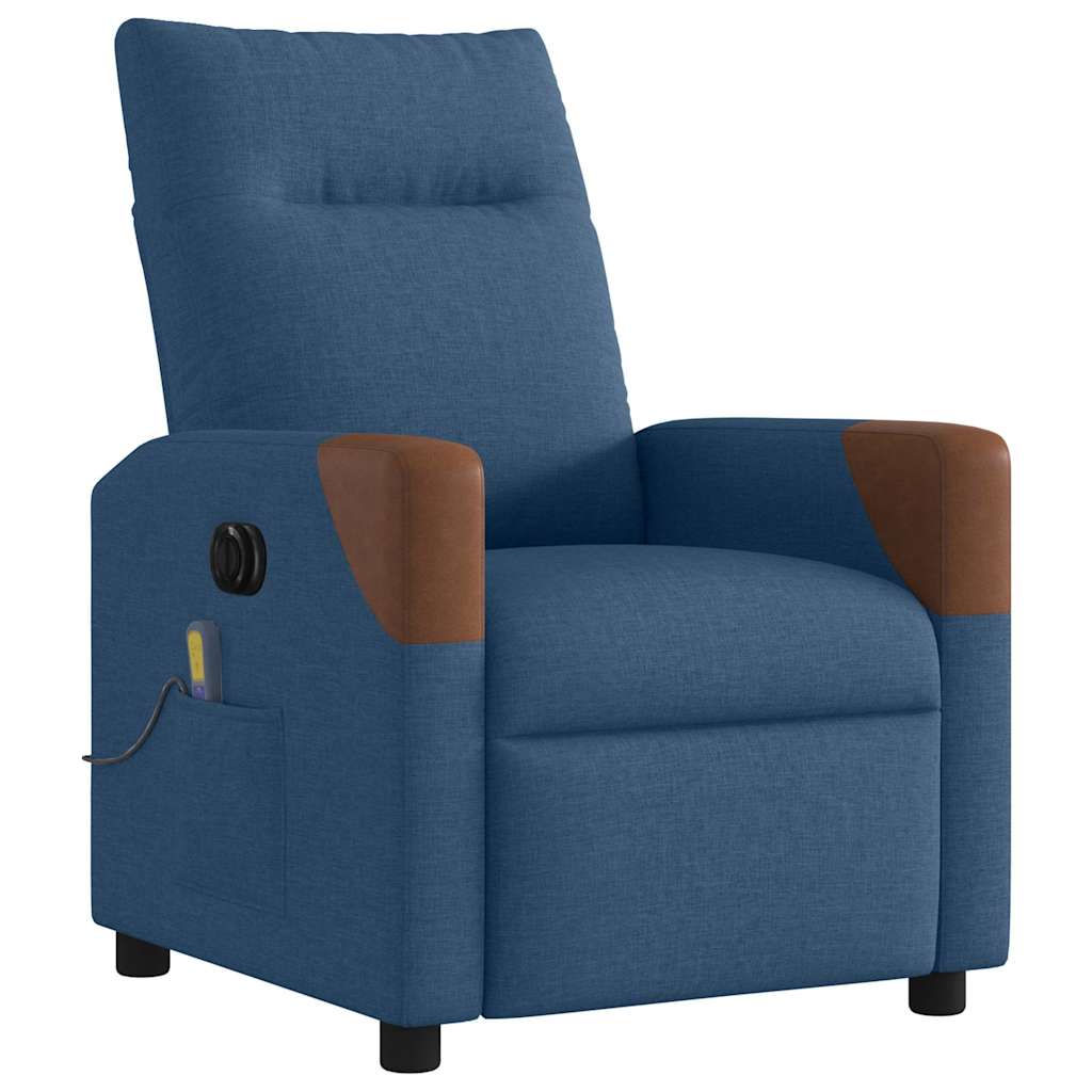 vidaXL Massagesessel Elektrisch Blau Stoff