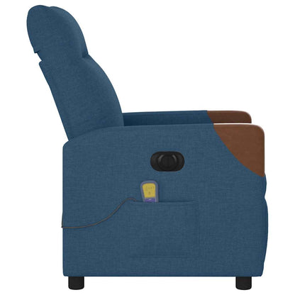 vidaXL Massagesessel Elektrisch Blau Stoff
