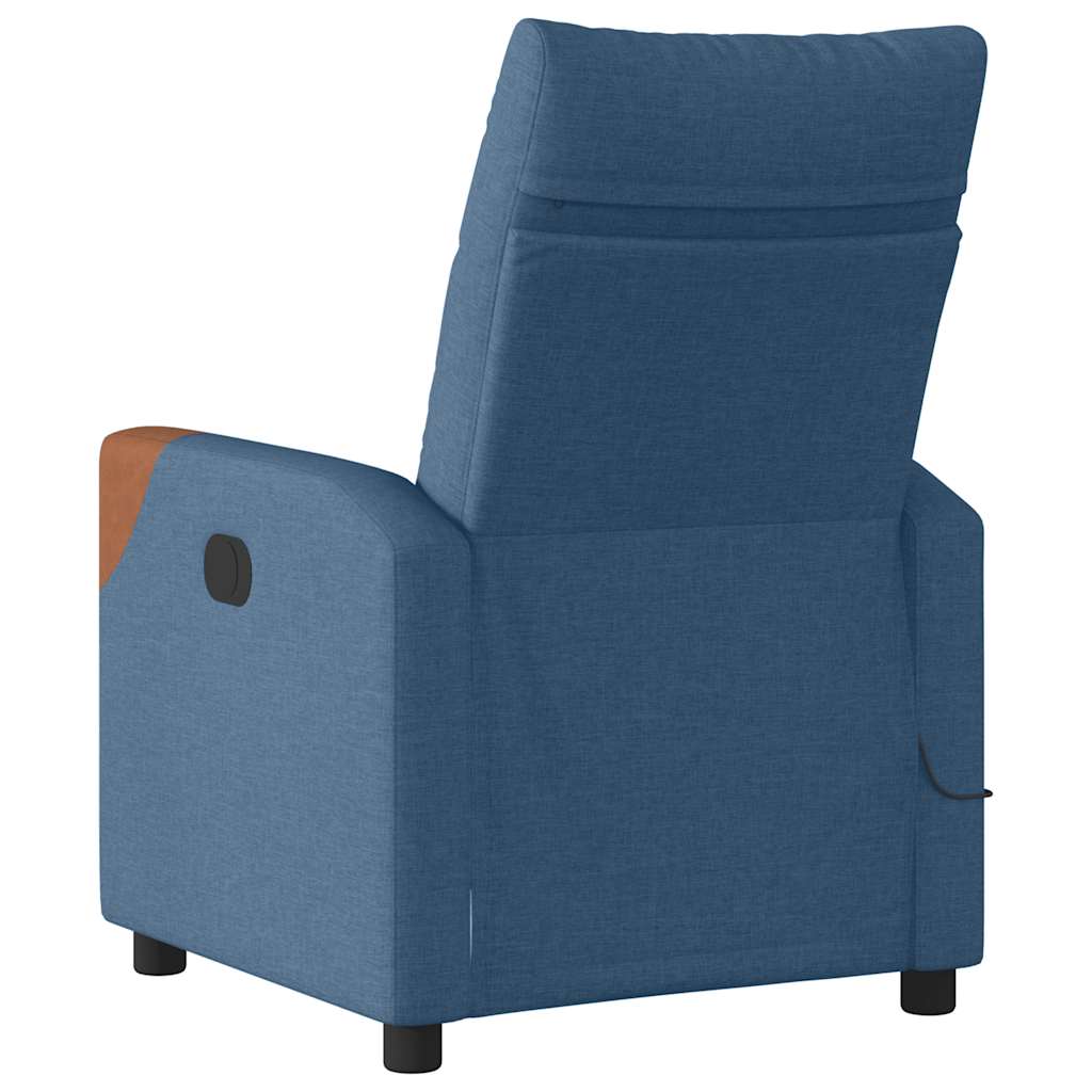 vidaXL Massagesessel Elektrisch Blau Stoff