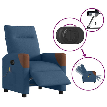 vidaXL Massagesessel Elektrisch Blau Stoff