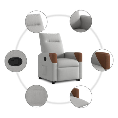 Relaxsessel mit Aufstehhilfe Wolkengrau Stoff