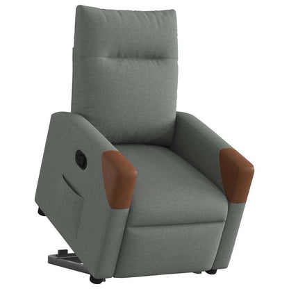 vidaXL Fauteuil releveur gris foncé en tissu