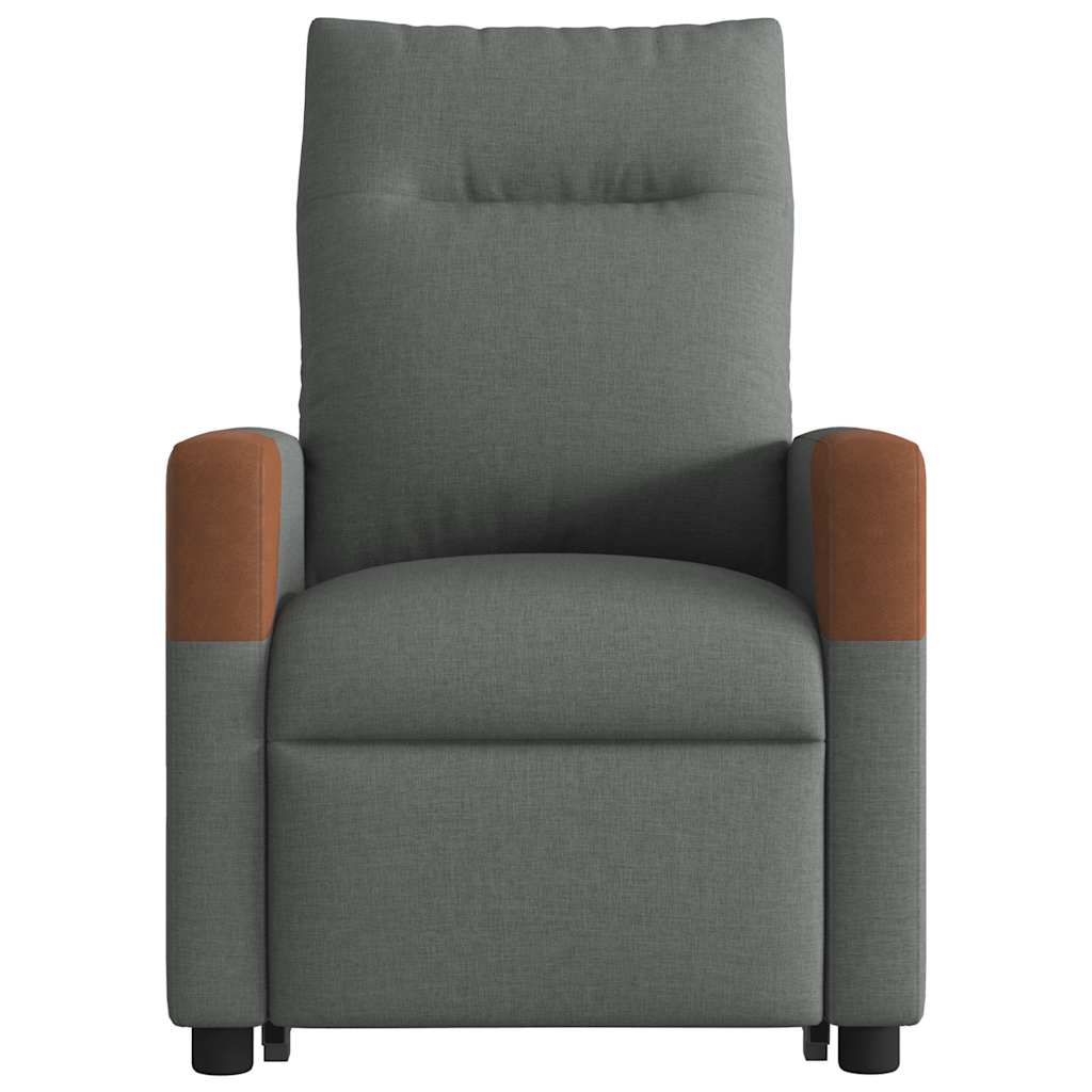 vidaXL Fauteuil releveur gris foncé en tissu