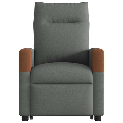 vidaXL Fauteuil releveur gris foncé en tissu