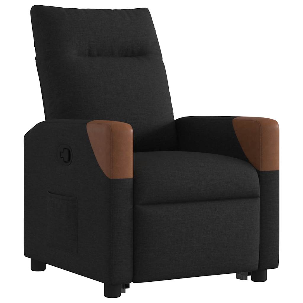 vidaXL Relaxsessel mit Aufstehhilfe Schwarz Stoff
