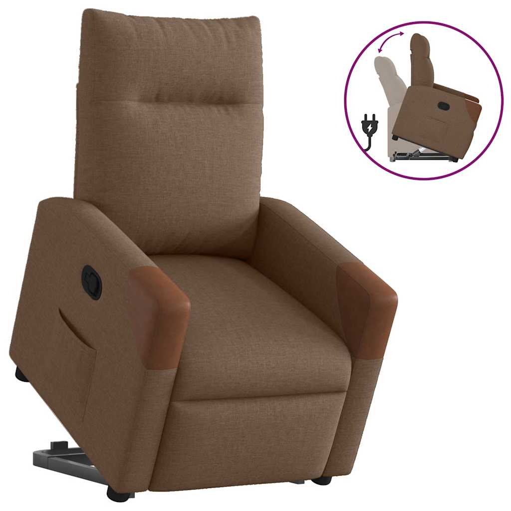 vidaXL Relaxsessel mit Aufstehhilfe Braun Stoff