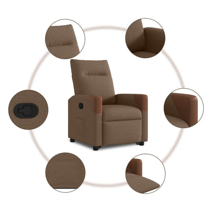 vidaXL Relaxsessel mit Aufstehhilfe Braun Stoff