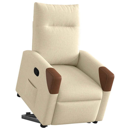 vidaXL Relaxsessel mit Aufstehhilfe Creme Stoff