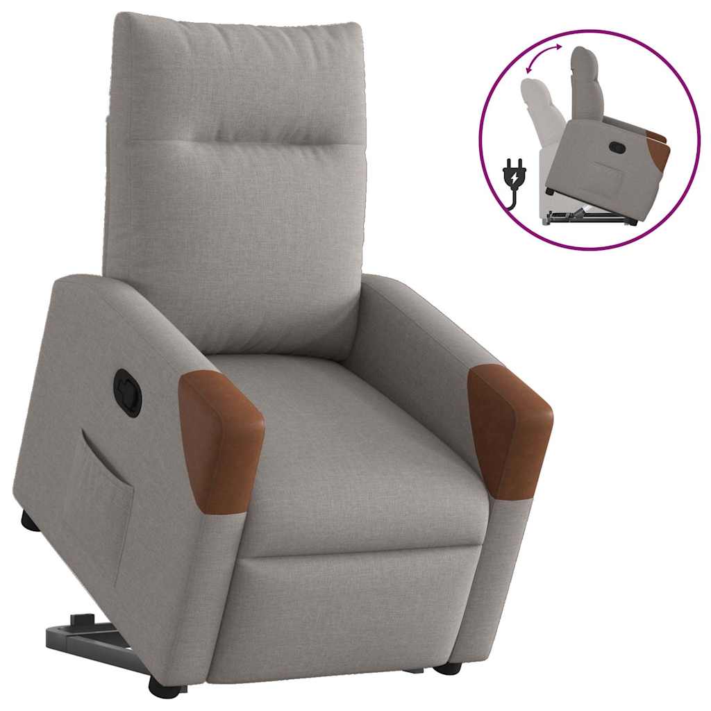 vidaXL Fauteuil relax avec fonction releveur Tissu taupe