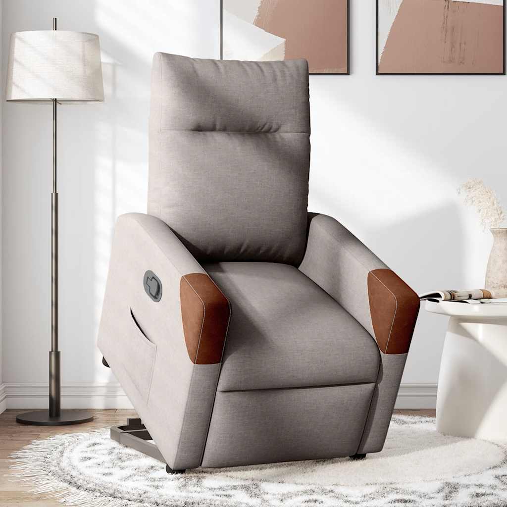 vidaXL Fauteuil relax avec fonction releveur Tissu taupe