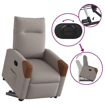 vidaXL Fauteuil relax avec fonction releveur Tissu taupe