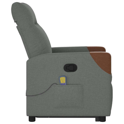 vidaXL Massagesessel mit Aufstehhilfe Dunkelgrau Stoff