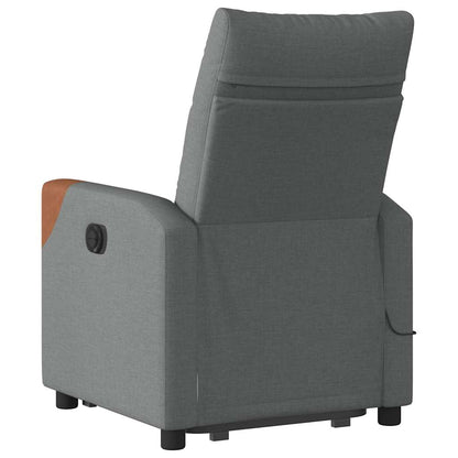 vidaXL Massagesessel mit Aufstehhilfe Dunkelgrau Stoff