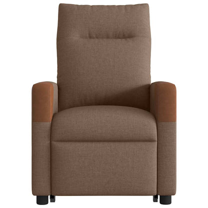 vidaXL Massagesessel mit Aufstehhilfe Braun Stoff