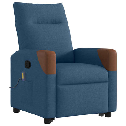 vidaXL Massagesessel mit Aufstehhilfe Blau Stoff