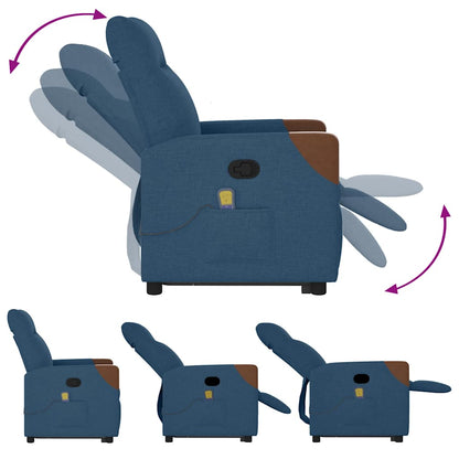 vidaXL Massagesessel mit Aufstehhilfe Blau Stoff