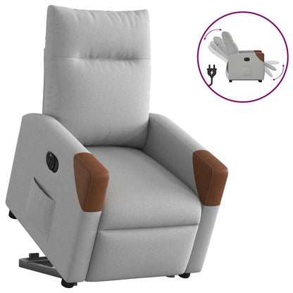 vidaXL Relaxsessel mit Aufstehhilfe Elektrisch Wolkengrau Stoff