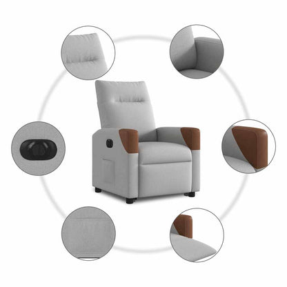 vidaXL Relaxsessel mit Aufstehhilfe Elektrisch Wolkengrau Stoff