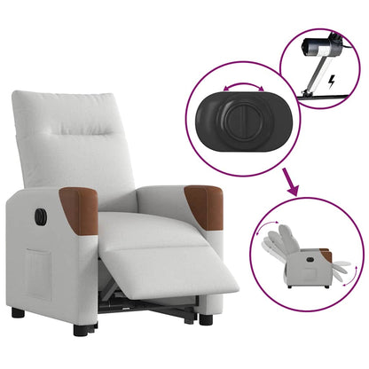 vidaXL Relaxsessel mit Aufstehhilfe Elektrisch Wolkengrau Stoff