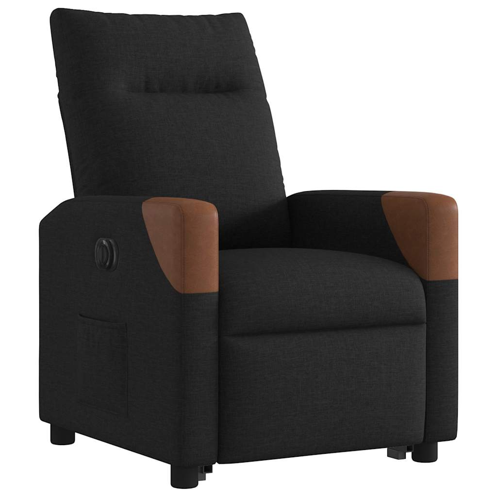 vidaXL Fauteuil relax électrique avec fonction releveur Tissu Noir