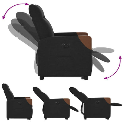 vidaXL Fauteuil relax électrique avec fonction releveur Tissu Noir