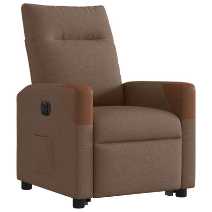 vidaXL Relaxsessel mit Aufstehhilfe Elektrisch Braun Stoff