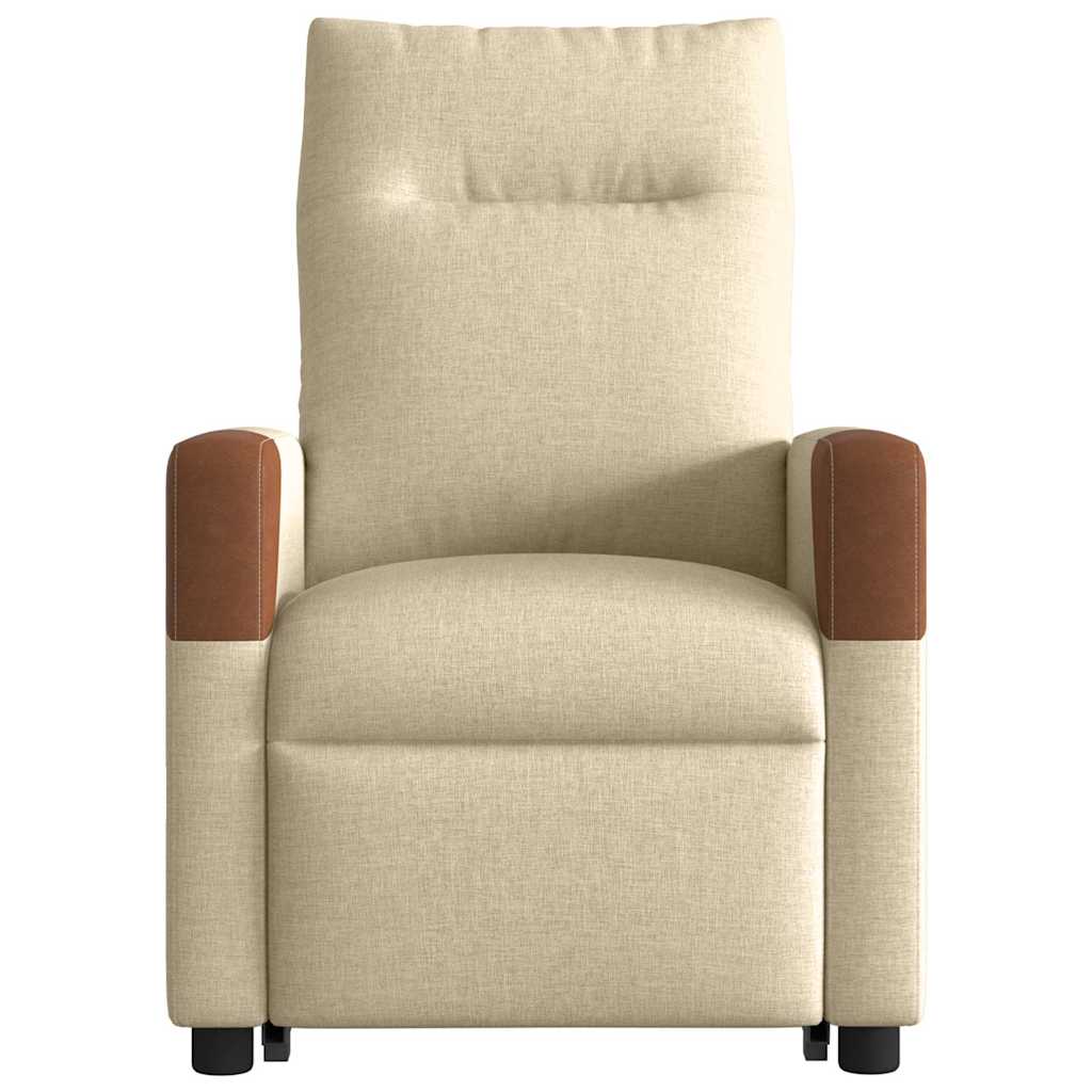 vidaXL Relaxsessel mit Aufstehhilfe Elektrisch Creme Stoff