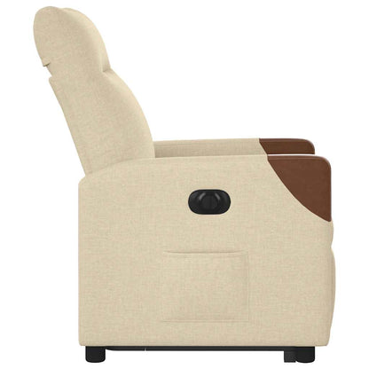 vidaXL Relaxsessel mit Aufstehhilfe Elektrisch Creme Stoff