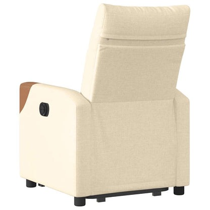 vidaXL Relaxsessel mit Aufstehhilfe Elektrisch Creme Stoff
