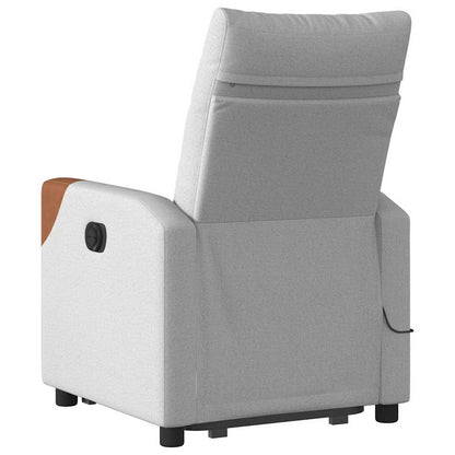 vidaXL Massagesessel mit Aufstehhilfe Elektrisch Wolkengrau Stoff