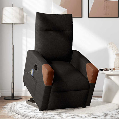 vidaXL Elektrischer Massagesessel mit Aufstehhilfe Schwarz Stoff