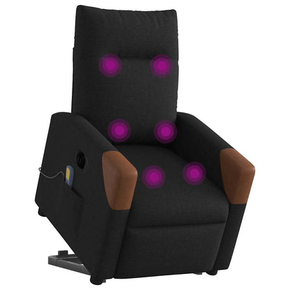 vidaXL Elektrischer Massagesessel mit Aufstehhilfe Schwarz Stoff