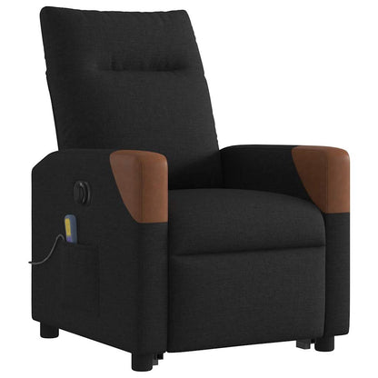 vidaXL Elektrischer Massagesessel mit Aufstehhilfe Schwarz Stoff